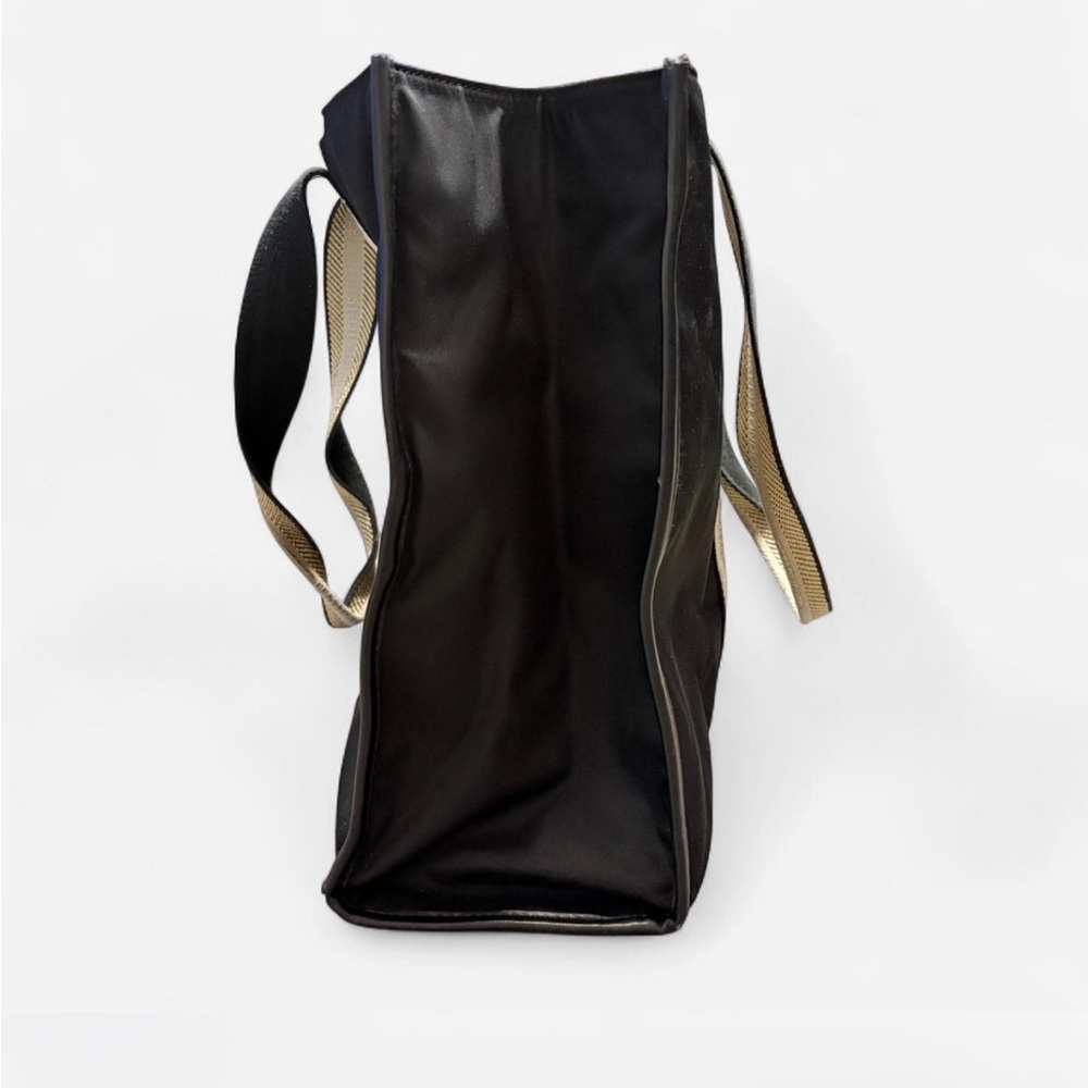 Ted Baker Black Tote Bag with Beige Stripe Handles - Picture 6 of 7